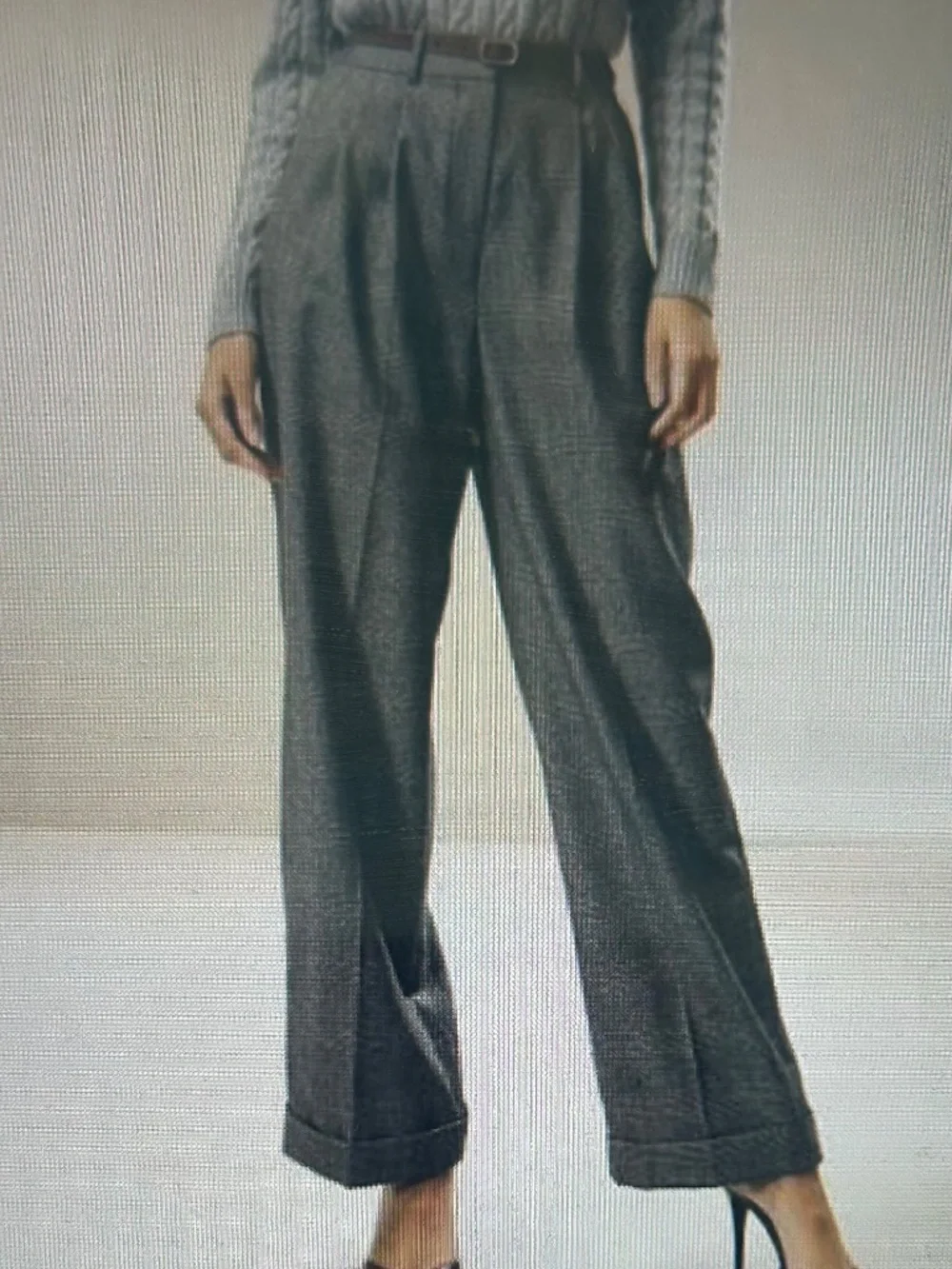 LilySilk Wide-Leg Wool Flannel Suit Trousers, Size 4